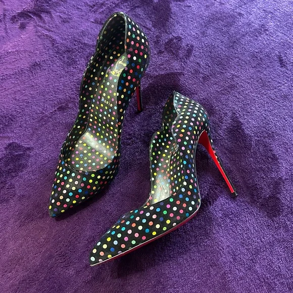 Christian Louboutin Hot Chick 100 Polka Dot Suede Pumps Size 41 - Picture 6 of 12